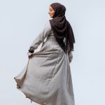 Earth-Tone Belted Abaya-Style Dress - Nooreah Product