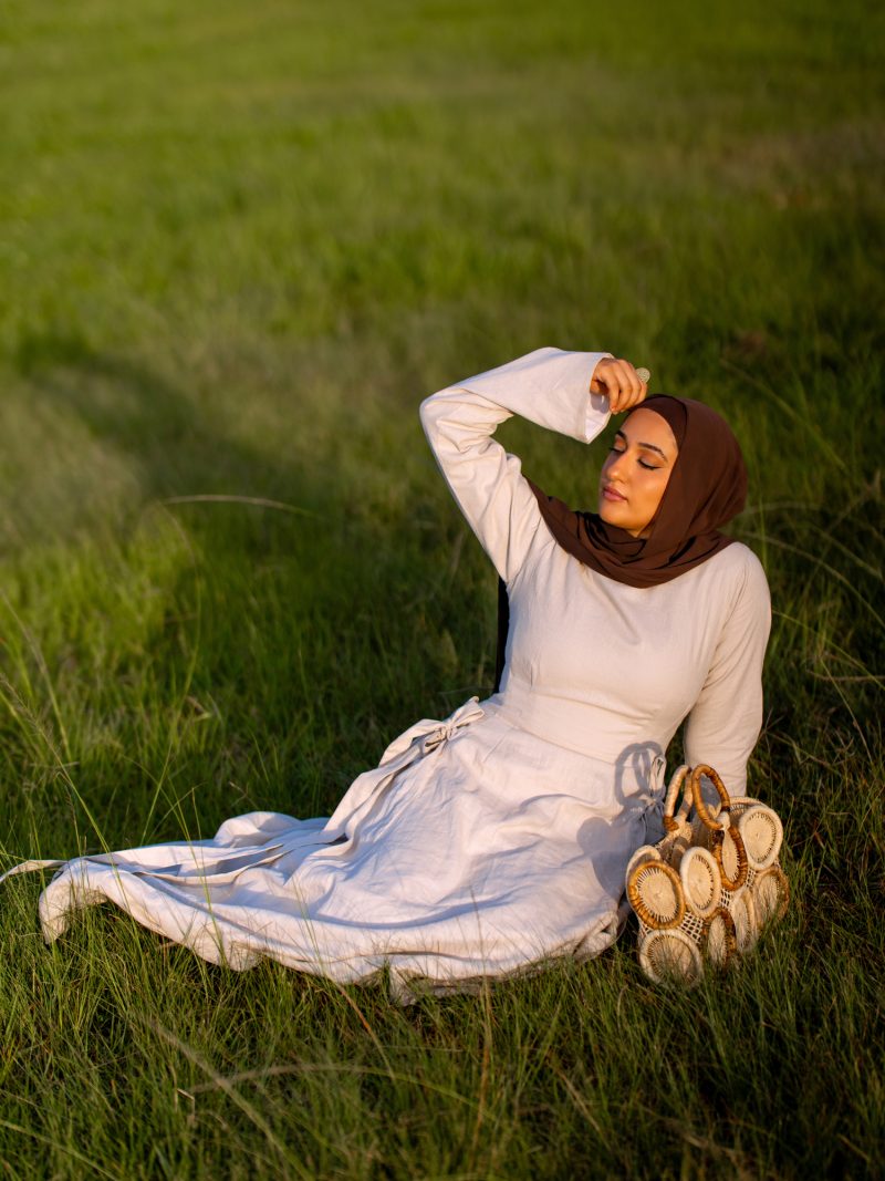 Earth-Tone Belted Abaya-Style Dress - Nooreah Product Earth-Tone Belted Abaya-Style Dress - Nooreah Product