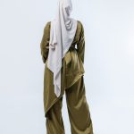 The “Aura” Olive Satin Coord Set - Nooreah Product