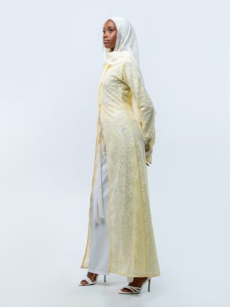 Pale Yellow Pastel Primrose Lace Cardigan - Nooreah Product